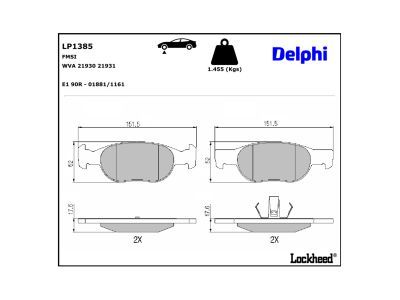 DELPHI LP1385 - Bremsbelagsatz, Scheibenbremse