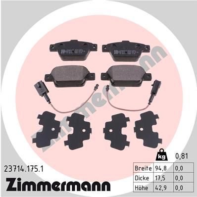 Brake Pad Set, disc brake 23714.175.1