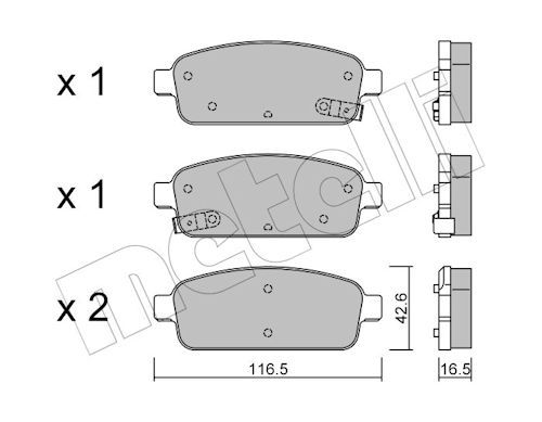 METELLI 22-0840-0 - Bremsbelagsatz, Scheibenbremse