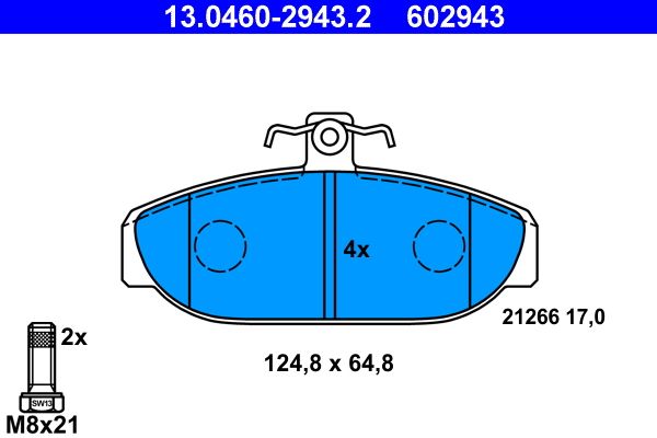 Brake Pad Set, disc brake 13.0460-2943.2