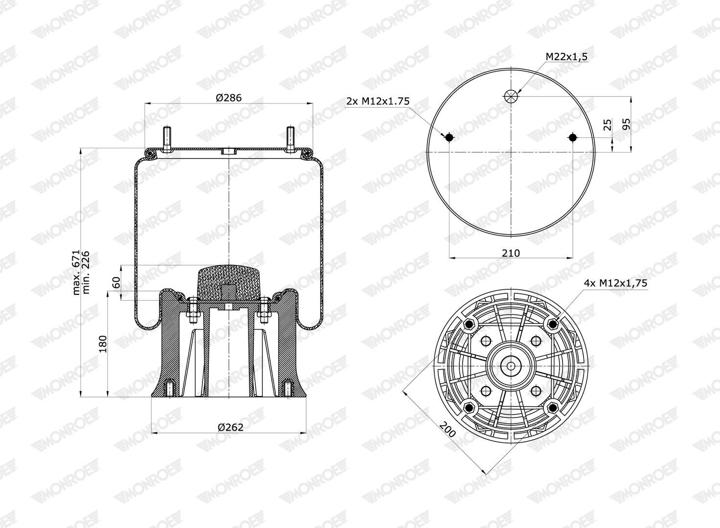 Cubrepolvo, suspensión neumática