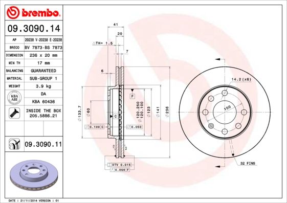 Brake Disc 09.3090.11