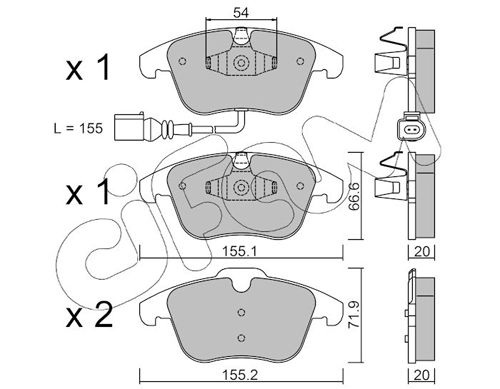 Brake Pad Set, disc brake 822-675-1