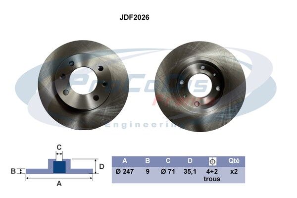 DISQUES DE FREIN JEU DE 2