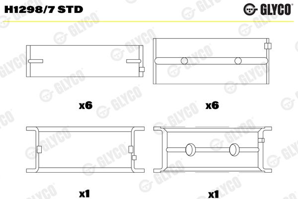 H1298/7 STD GLYCO főtengelycsapágy