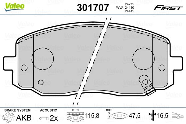 Brake Pad Set, disc brake 301707