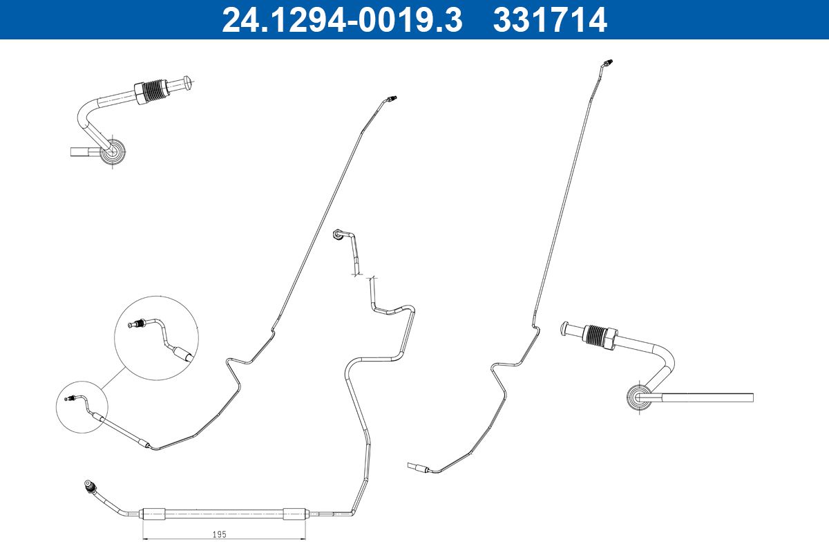 ATE 24.1294-0019.3 Brake Hose