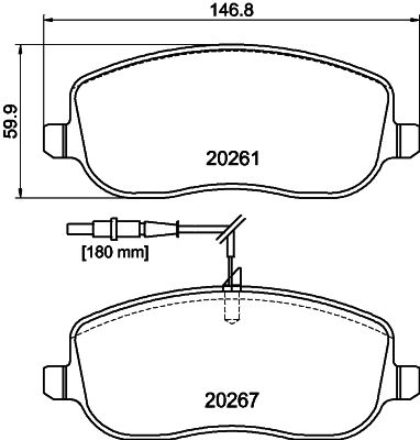 Brake Pad Set, disc brake 8DB 355 010-501