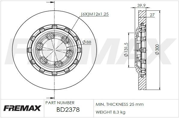 BD-2378 FREMAX féktárcsa