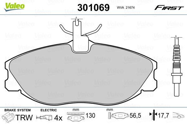 Brake Pad Set, disc brake 301069