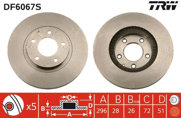 TRW BRAKE DISC - TecDoc 1