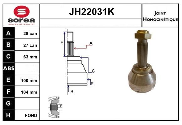 KIT CV JOINT AVEC KR015 - C-25