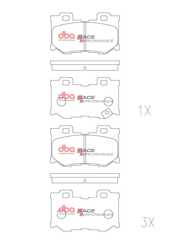 DBA RACE BRAKE PADS [ NISSAN 370Z, Z, AKEBONO CALIPER R ] - TecDoc Only