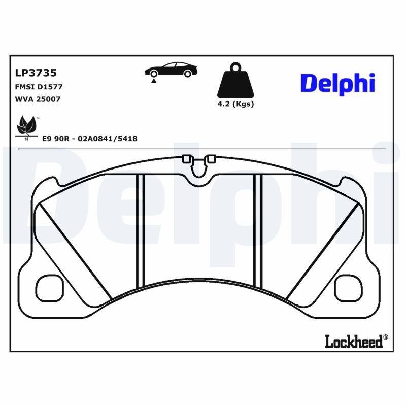 DELPHI LP3735 - Bremsbelagsatz, Scheibenbremse