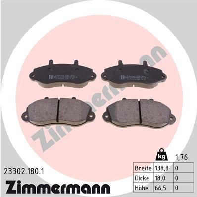 23302.180.1 ZIMMERMANN fékbetétkészlet, tárcsafék