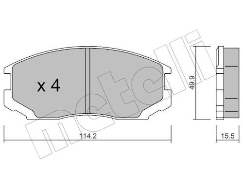 METELLI 22-0221-0 - Bremsbelagsatz, Scheibenbremse