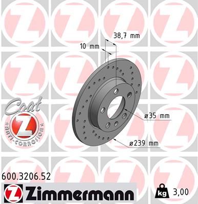 600.3206.52 ZIMMERMANN SPORT Z féktárcsa