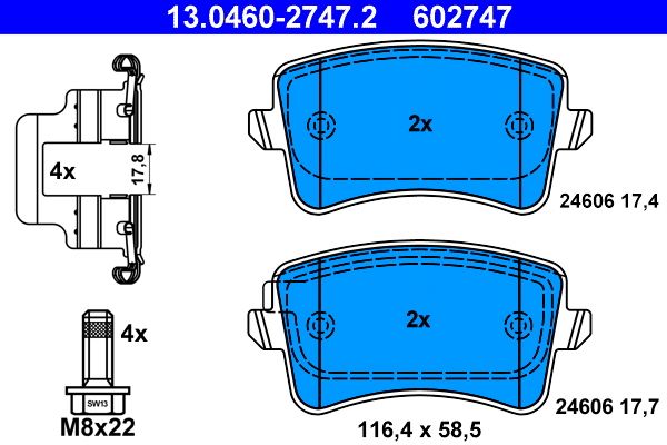 Brake Pad Set, disc brake 13.0460-2747.2