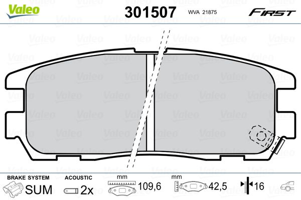 Brake Pad Set, disc brake 301507