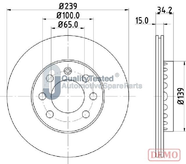 DI0904JM JAPANPARTS Quality Tested féktárcsa