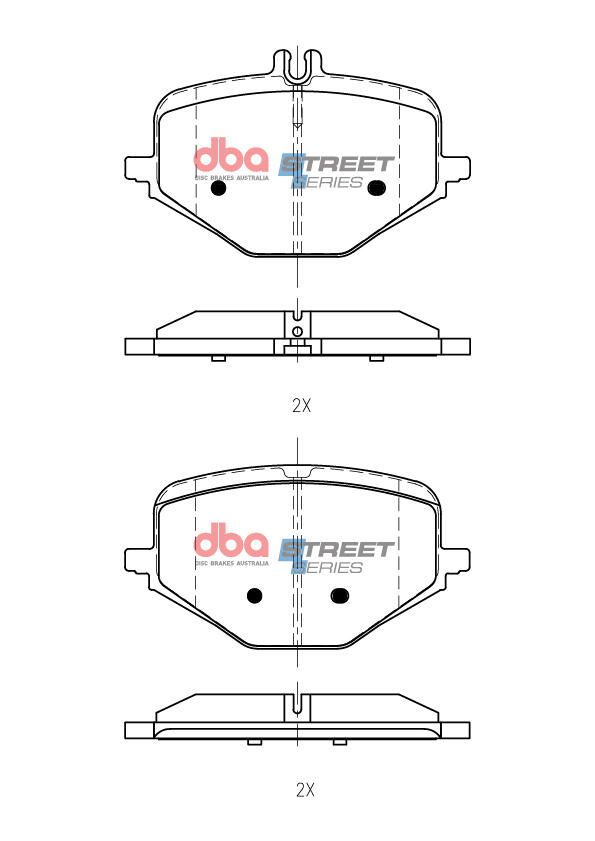 DBA SS STREET SERIES BRAKE PADS  [ AMG GLE, GLS NON SPORT 2018 -> R ] - TecDoc Only