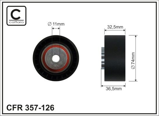 Deflection/Guide Pulley, V-ribbed belt 357-126