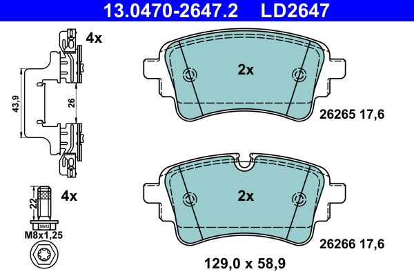 Brake Pad Set, disc brake 13.0470-2647.2