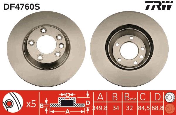 TRW BRAKE DISC - TecDoc 1