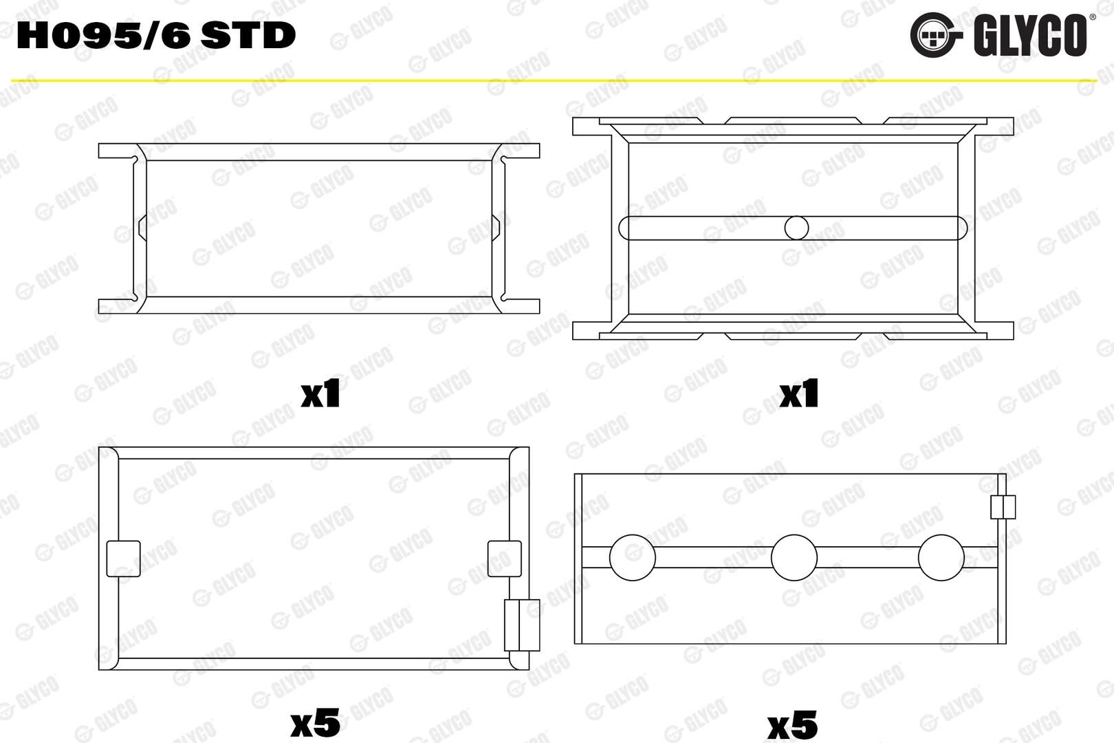 GLYCO H095/6 STD - Kurbelwellenlager