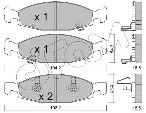 Brake Pad Set, disc brake 822-525-0