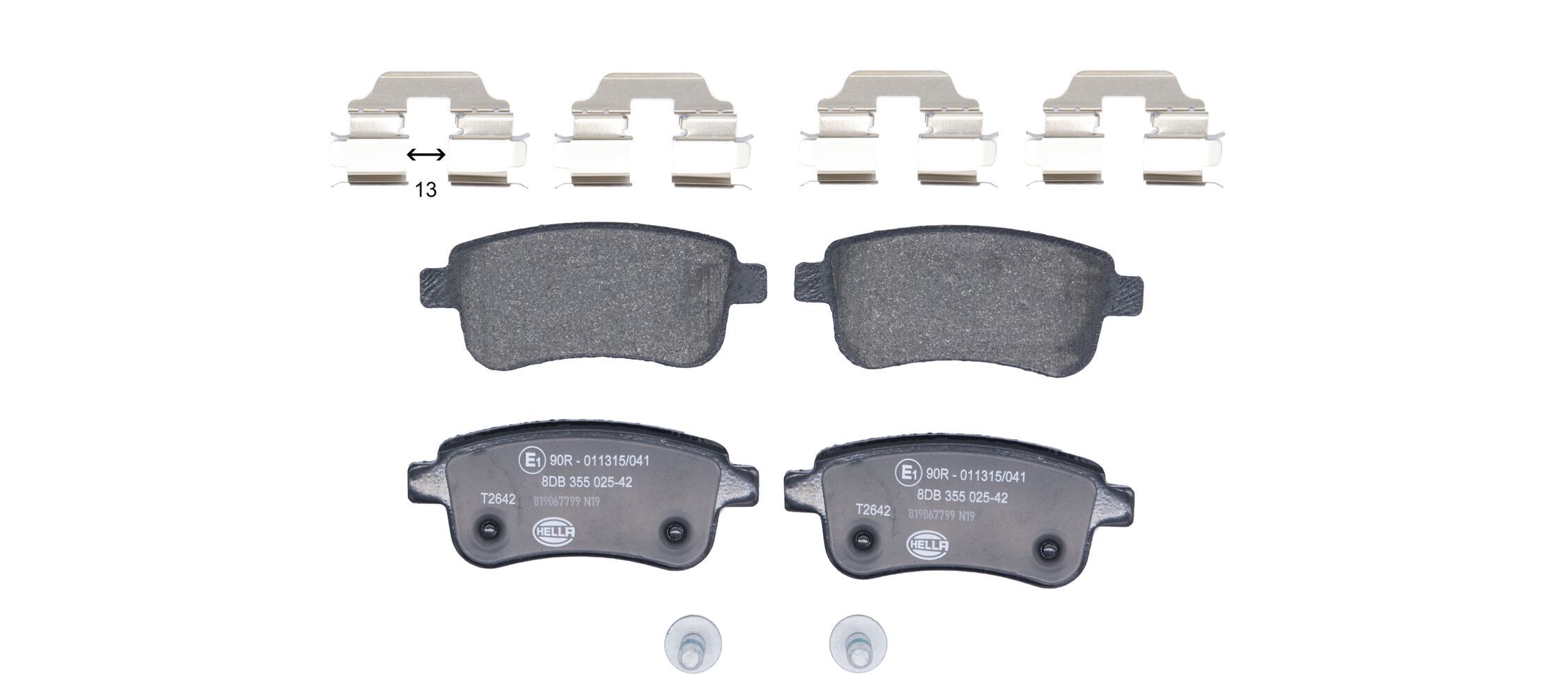 HELLA 8DB 355 025-421 - Bremsbelagsatz, Scheibenbremse