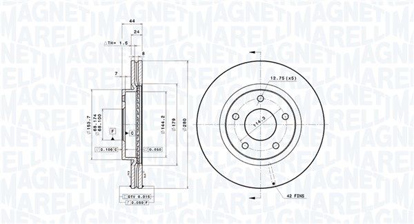 360406120801 MAGNETI MARELLI féktárcsa