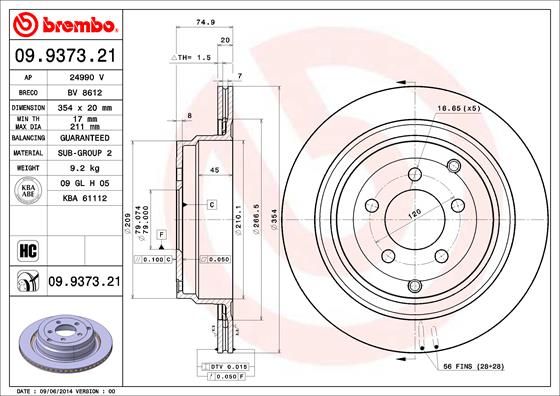 Brake Disc 09.9373.21