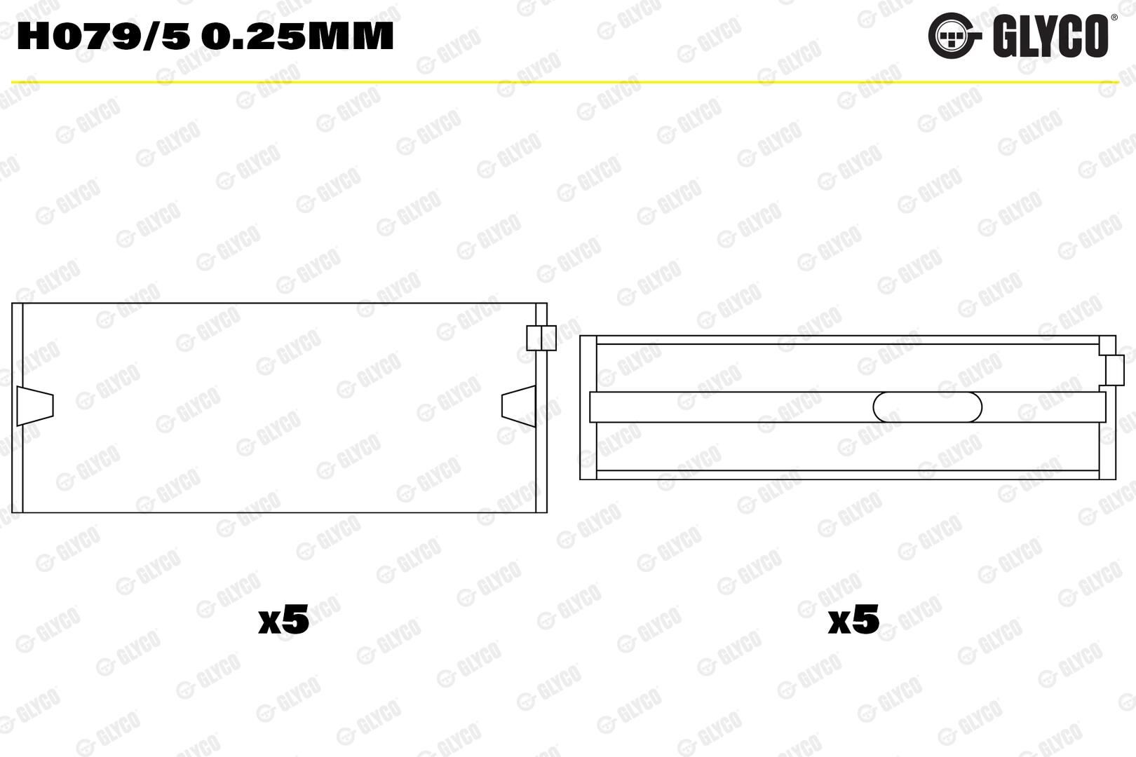 GLYCO H079/5 0.25mm - Kurbelwellenlager