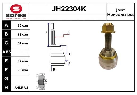 KIT CV JOINT AVEC KR054 - VOLVO V40