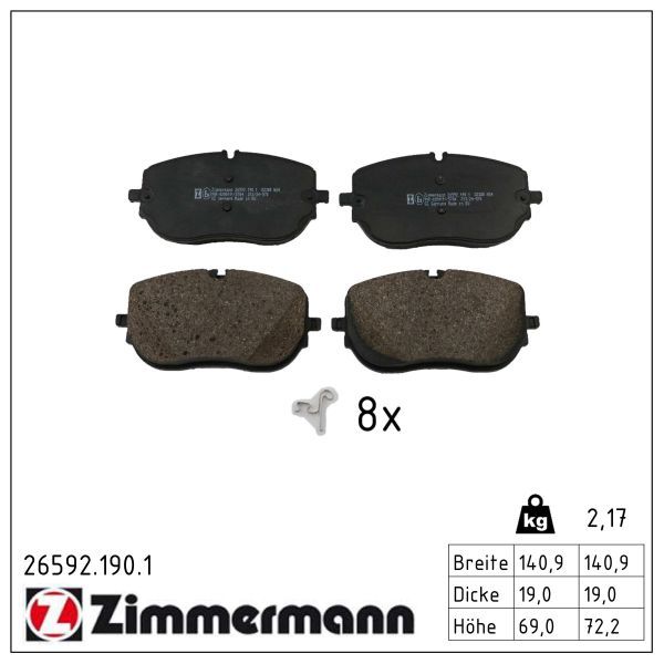 Zimmermann 26592.190.1 Bremsbelagsatz, Scheibenbremse