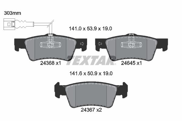 Brake Pad Set, disc brake 2436801