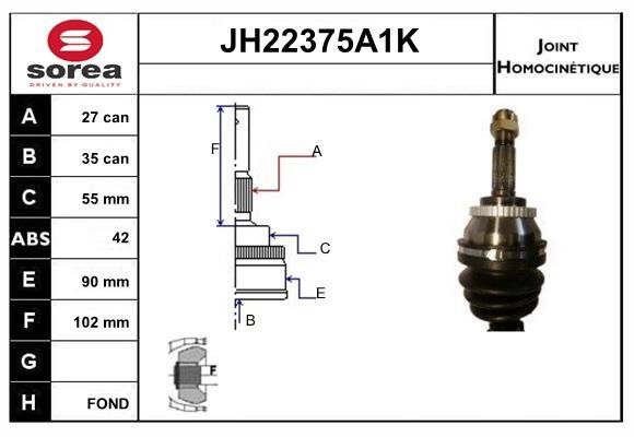 KIT CV JOINT AVEC KR120 - ALMERA