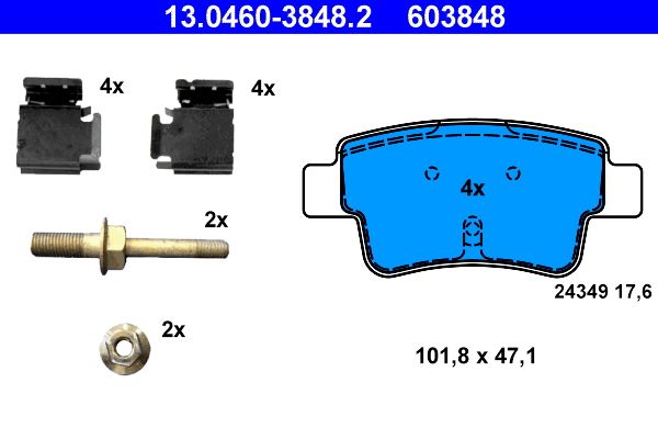 Brake Pad Set, disc brake 13.0460-3848.2