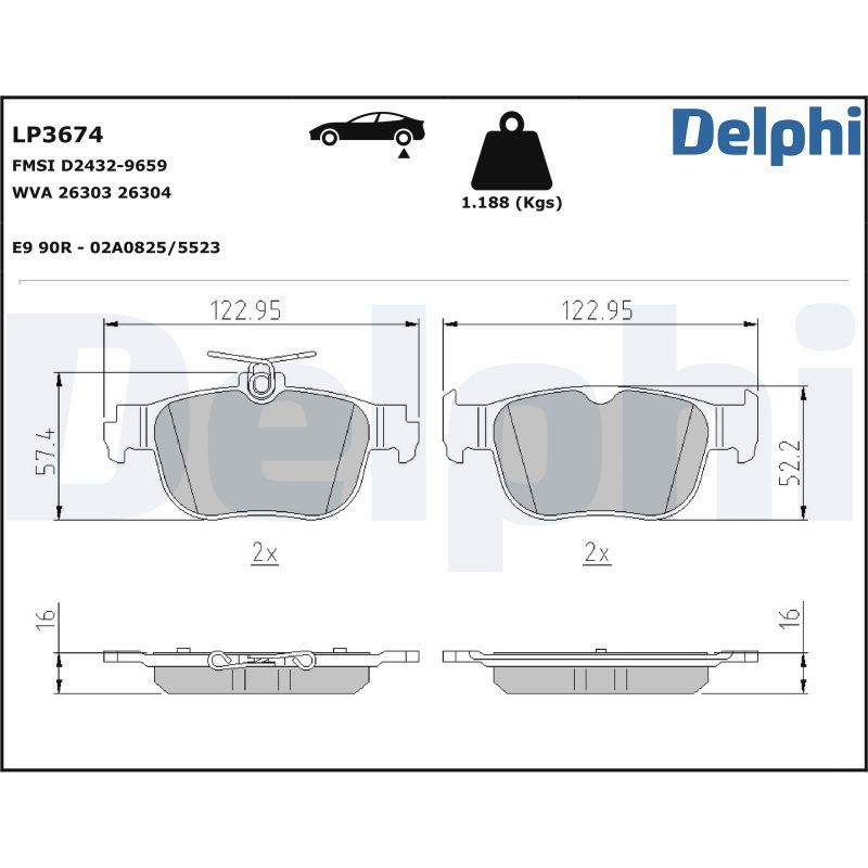 Brake Pad Set, disc brake LP3674