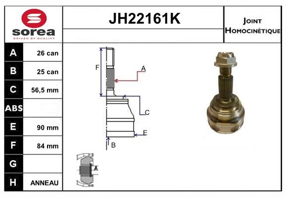 KIT CV JOINT AVEC KR053 - 9000