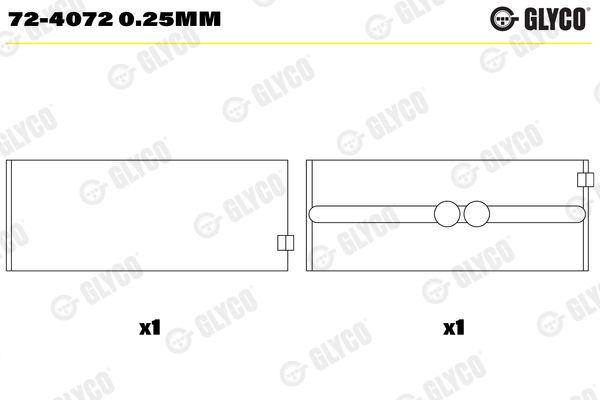 72-4072 0.25mm GLYCO főtengelycsapágy