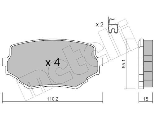 METELLI 22-0249-0 - Bremsbelagsatz, Scheibenbremse