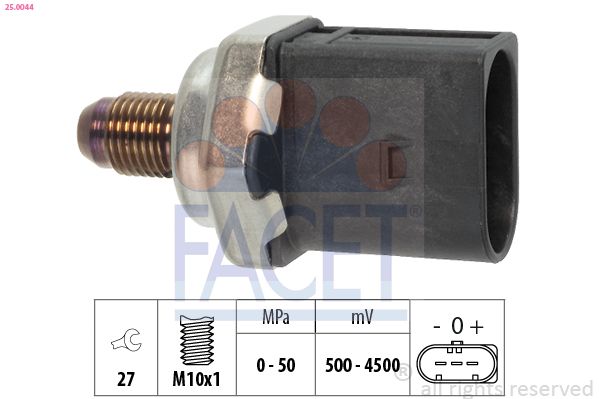 Facet 25.0044 Sensor, Kraftstoffdruck