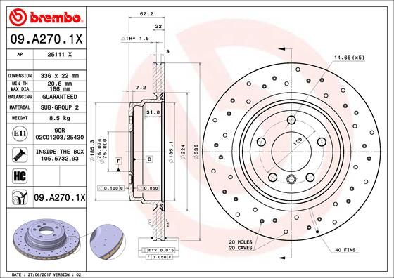 Brake Disc 09.A270.1X