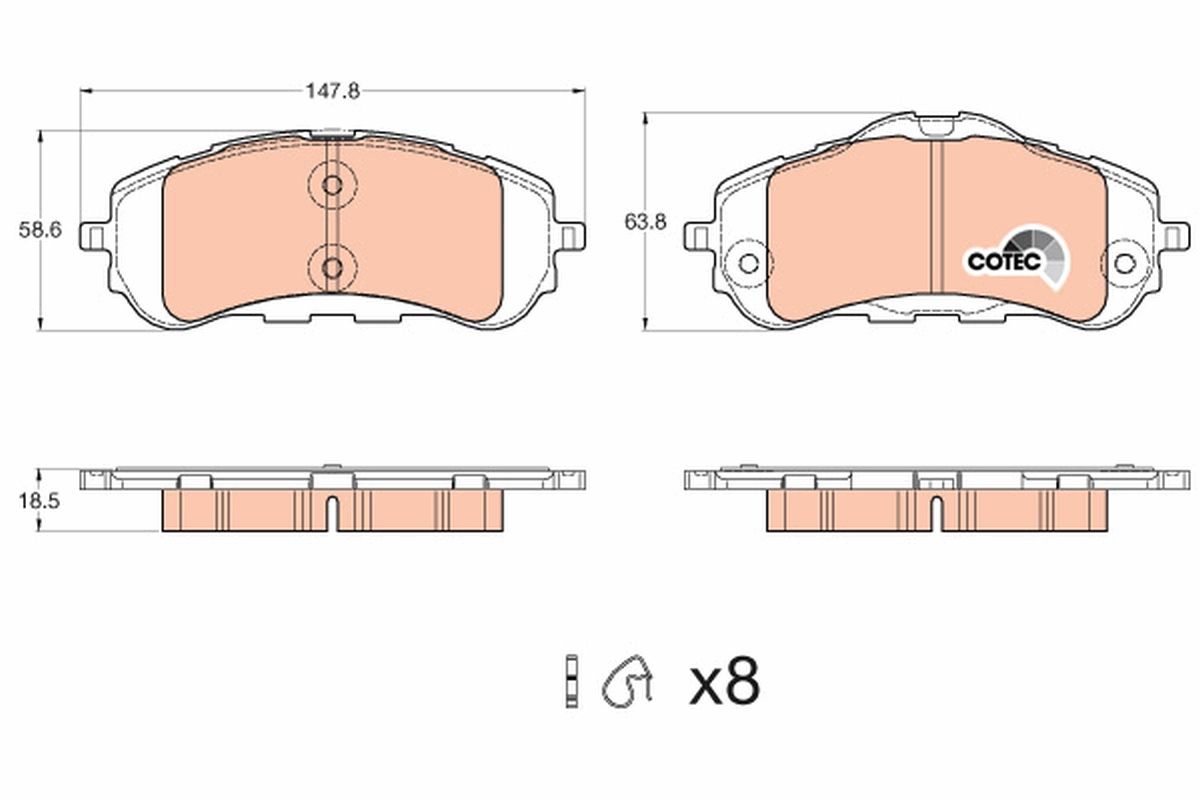 Brake Pad Set, disc brake GDB2044