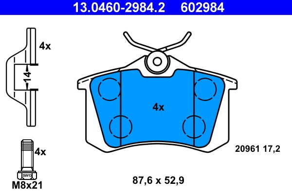 Brake Pad Set, disc brake 13.0460-2984.2