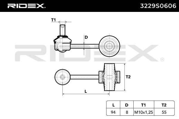 3229S0606 RIDEX Rúd/kar, stabilizátor