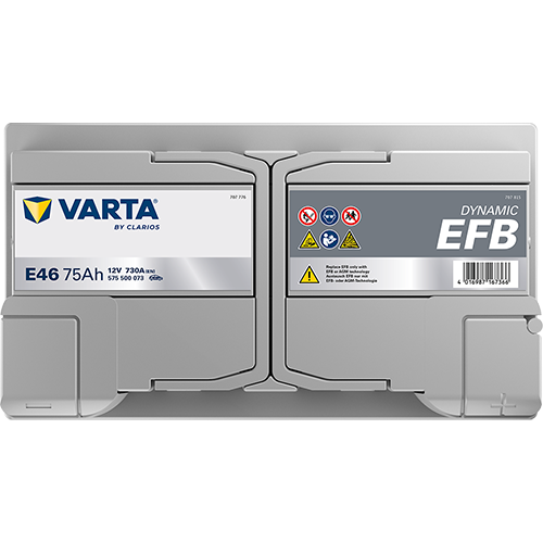 VARTA Dynamic EFB E46 | 12V 75Ah 730A | Start-Stopp Autobatterie