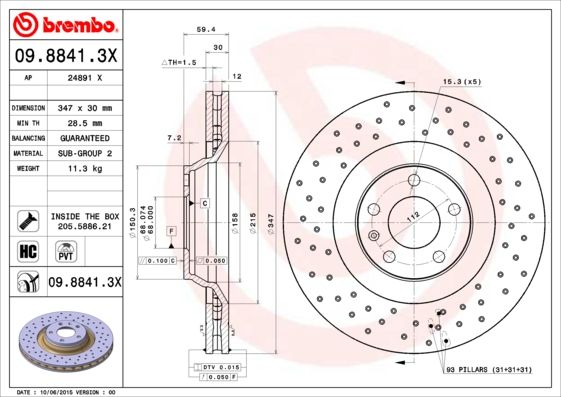 Brake Disc 09.8841.3X